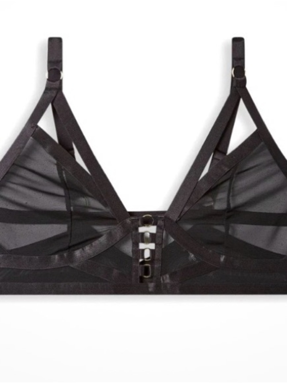 Torrid Curve Black Overt Sexy Strappy Mesh Wireless Bralette Size 3